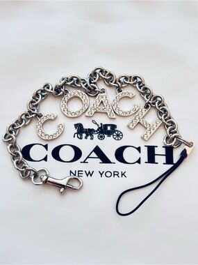 COACH Y2K Swarovski Letter Charm Bracelet/ Keychain/ Bag Charm